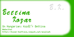 bettina kozar business card